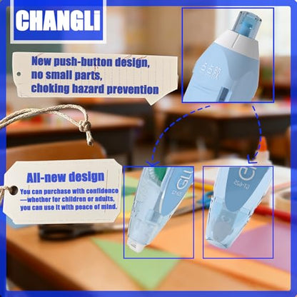 CHANGLi 6pack Refillable Scrapbook Glue Tape, 400pcs Power Glue Points, 16FT*1/5 Inch Double Sided Tape for Crafts, Replacement Glue Tapes, Reusable Glue Tape for Gift Wrapping, Photo - color: Blue Red