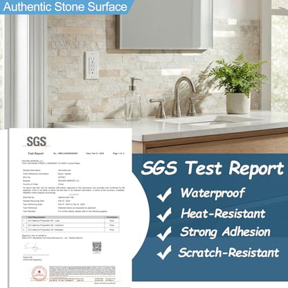Yipscazo 2026 New Upgrade Peel and Stick Backsplash, Stick on Backsplash Tiles for Kitchen, Bathroom, Fireplace (10 Sheets, Beige Rocks) - color: Beige Rocks