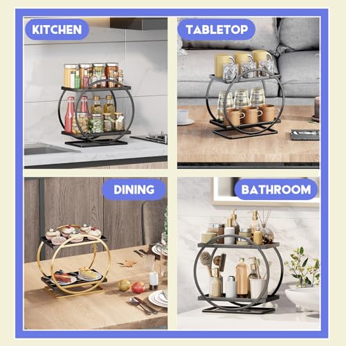 PARBEE Mens Cologne Organizer, 2-Tier Perfume Display Stand Metal Cologne Organizer Display Shelf, Sturdy Makeup Skincare Cosmetic Storage Shelf for Bathroom Countertop