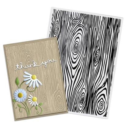 Glodecart Tree Annual Ring Background Embossing Folder, Plastic Textured Impressions Tree Wood Grain Embossing Folder Template for Card Making Scrapbooking Paper Craft Album Stamps DIY Décor