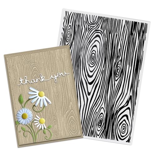 Tree Annual Ring Background Embossing Folder, Plastic Textured Impressions Tree Wood Grain Embossing Folder Template for Card Making Scrapbooking Paper Craft Album Stamps DIY Décor