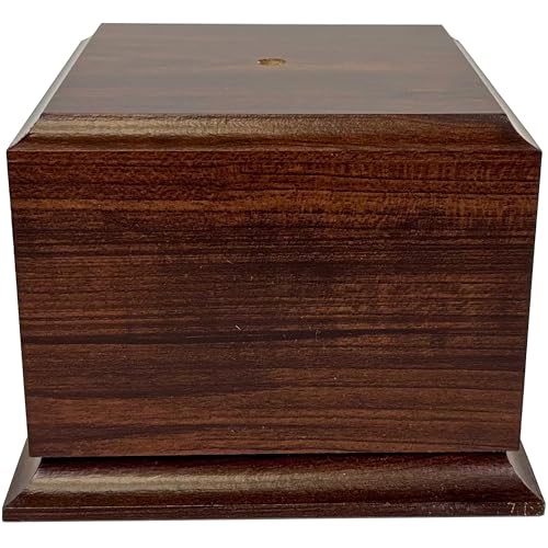 Display Base Pedestal Cherry Finish with 5/16" Center Hole – Square Stand Blank for Trophies, Figurines, 3D Prints, DIY Projects – Available in Multiple Sizes (5 1/2"Lx5 1/2"Wx4"H) - size: 5 1/2"Lx5 1/2"Wx4"H