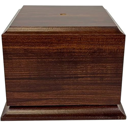 Display Base Pedestal Cherry Finish with 5/16" Center Hole – Square Stand Blank for Trophies, Figurines, 3D Prints, DIY Projects – Available in Multiple Sizes (7"Lx7"Wx5 1/4"H) - size: 7"Lx7"Wx5 1/4"H