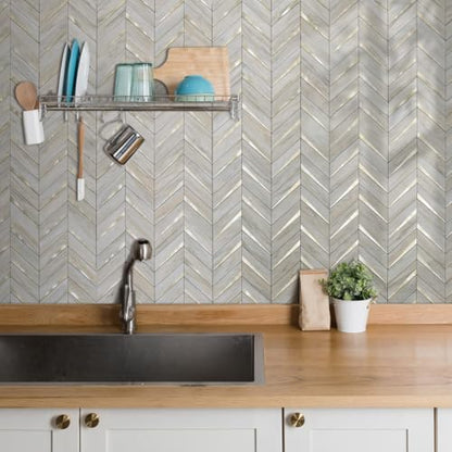DICOFUN 10-Sheet Beige Slate Peel and Stick Backsplash, Faxu Stone PVC Stick on Backsplash Wall Tiles for Kitchen and Bathroom - color: Beige Slate and Metal Gold, size: 10 Sheets, 12"x12"x0.12"
