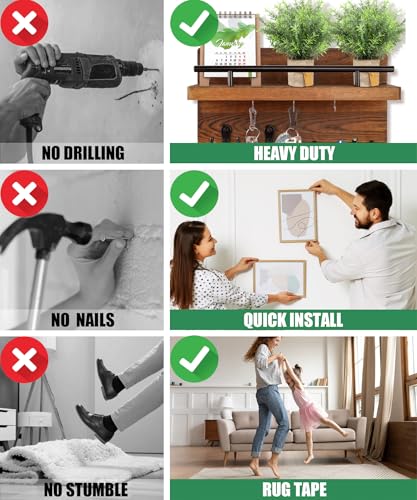 Double Sided Tape Heavy Duty, 240" L x 1"/0.5" W, Removable Waterproof Clear Nano Mounting Tape for Picture Hanging, Wall Decor, Rugs & Posters, Indoor Outdoor