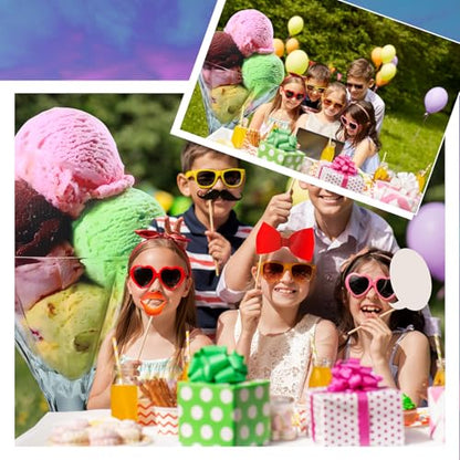 Jetec 5 ft Ice Cream Sundae Cardboard Cutout Stand up Life Size Ice Cream Candy Land Party Decoration Photo Props Backdrop Standup for Summer Pool Beach Baby Shower Wedding Birthday Candy Land Supply - size: 5 feet, style: Sundae