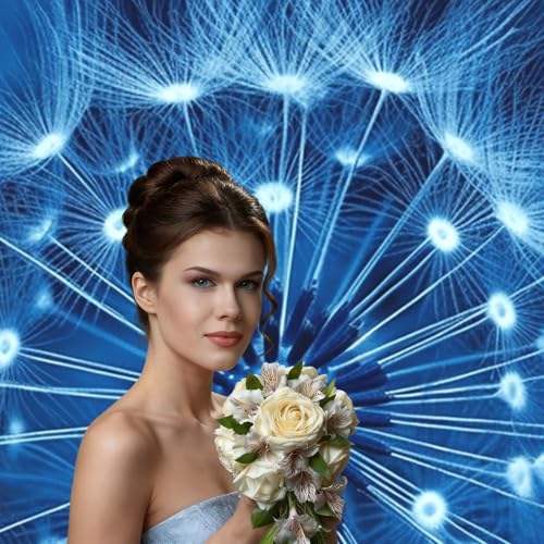 Blue Dandelion Backdrop Background for Photography 5x7ft Photobooth Professional Photo Backdrop Curtains Video Photography Studio Photo Backgrounds Banner Booth Background Screen Parties - color: Blue Dandelion