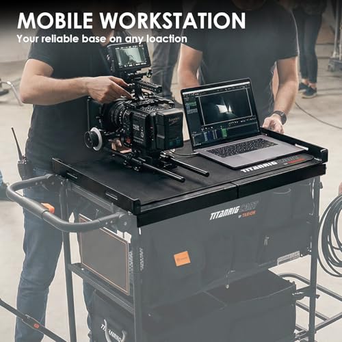 TARION Video Production Cart Accessories - Foldable Top Shelf Workstation with Mouse Pad- Upgraded with Wider Higher Laptop Platform for Titanrig Cart Base - Pro Top Shelf - style: Accessory - Pro Top Shelf