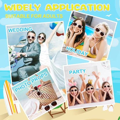 ASTARON Sunglasses Bulk, 6/12/24/48 Pack Sunglasses Party Favors for Summer Beach Pool Birthday Wedding Party Supplies - color: White