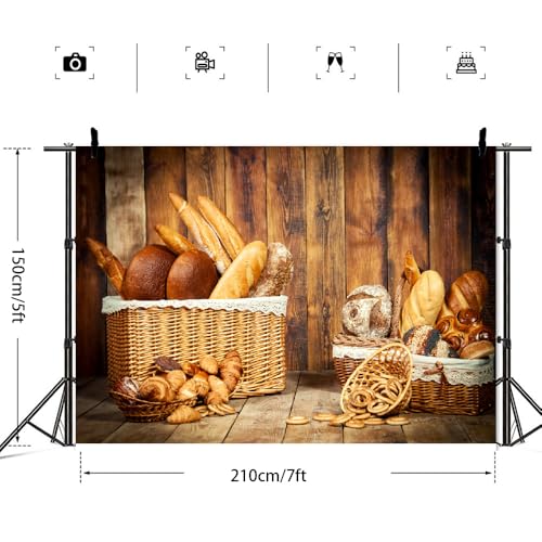 7x5ft Baking Backdrop Bakery Theme Photography Background for Birthday Portrait Baby Chef Cooking Photoshoot Banner - size: 7x5ft