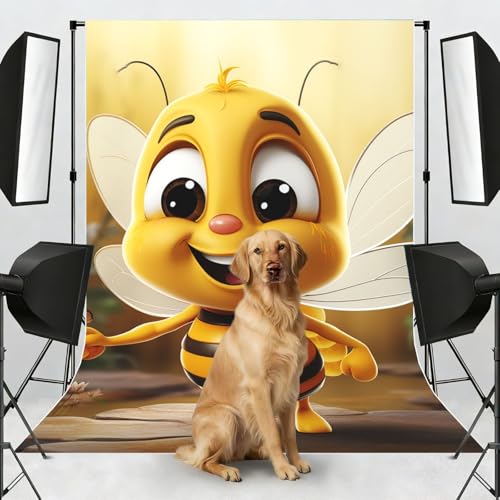 Honey bee Backdrop Background for Photography 5x7ft Photobooth Professional Photo Backdrop Curtains Video Photography Studio Photo Backgrounds Banner Booth Background Screen Parties - color: Honey Bee