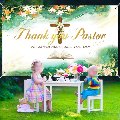 Thank You Pastor Backdrop Pastor Appreciation Day Photography Background Marble Texture Appreciation Decor Banner Church Events Celebrations Supplies Photo Booth Studio Props 10x7ft FU055YL - size: 10x7ft