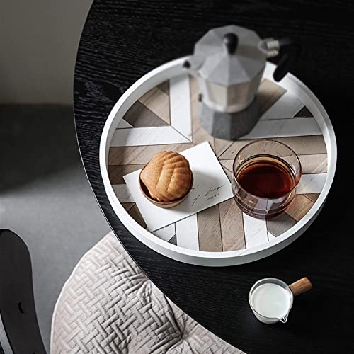 Tray for Coffee Table Decorative Tray Style Round Wooden Tray Storage Accessories Photography Props Tea Set Tray Charcuterie Boards