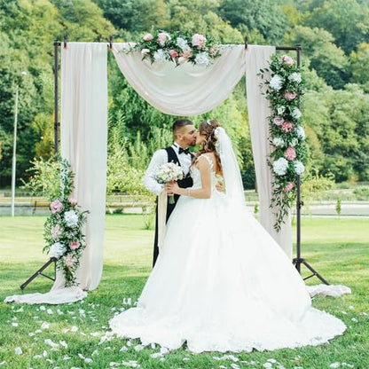 Backdrop Stand 10x7.5ft (WxH), Photo Back Drop Stand for Party, Heavy Duty Background Stand Kit with 6 Clamps and 2 Sandbags