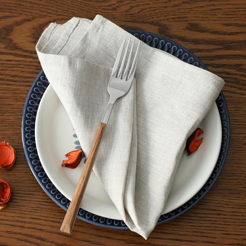 Simple&Opulence Linen Napkins Set of 6 – 100% Pure Linen Napkins for Spring, Easter, Mothers Day,Wedding, Party, Everyday Use Machine Washable and Reusable 14" x 14" Linen - color: Linen, size: Napkin(14"×14")