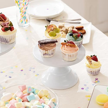 HBlife 3-PCS White Cake Stand Set (8"/10"/12" Plate) for 6-10 Inch Cakes, Perfect Dessert Table Display Set, Cupcake&Cake Stands for Party, Wedding, Birthday, Baby Shower, Anniversary (Metal) - color: White