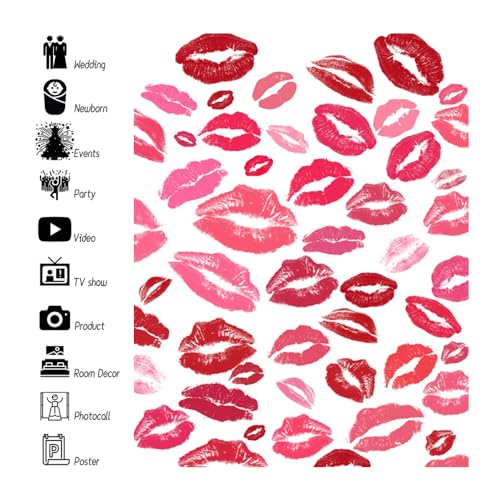 Leyiyi Sexy Lips Backdrop 7x10ft Photography Background Valentine's Day Fashion Make Up Kiss Bridal Shower Wedding Party Banquet Girls Baby Shower Photo Portrait Video Props - size: 7x10ft