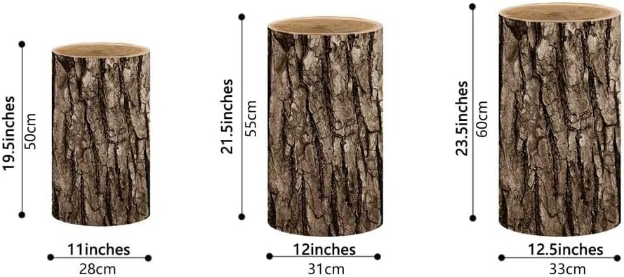 NIVIUS PHOTO Simulated Tree Stump Spandex Pillar Cover for Metal Cylinder Pedestal Stands - 3 Pieces - Covers Only, Stands are not Included (NO-228) - color: No-228