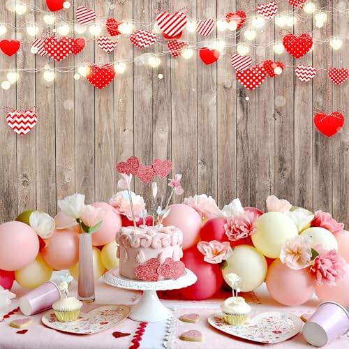 Happy Valentines Day Backdrops 10x6 FT Wooden Wall Valentine Backdrop Decoration for Photography Photo Background Mom's Party Banner Decor for Studio Props - size: 10x6 FT