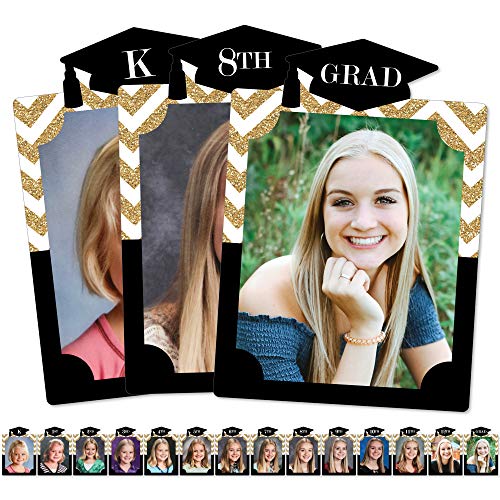 Big Dot of Happiness Tassel Worth the Hassle - Gold K-12 School Photo Display Frame - 8x10 inch Graduation Memory Wall, Professional Photo Holder Set, DIY Graduation Party Decorations, Picture Display Board - color: Tassel Worth the Hassle - Gold - Pictur