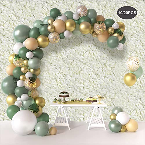 LOYALHEARTDY 10 PCS Artificial Flower Wall Panel 24" x 16" Faux Flowers Wall Decoration Miky-White Hydrangea Flower Panels Wall for Home Party Wedding Christmas Festival Photo Backgdrop Decor - color: 10pcs, Milky-white