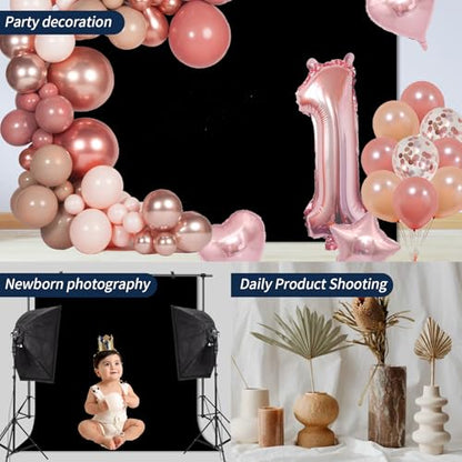 Black Backdrop，Virtual Black Background Sheet，Fabric Wrinkle Resistance Photo Background for Photo Studio Shooting Props，5x7FT - color: Black, size: 5x7ft