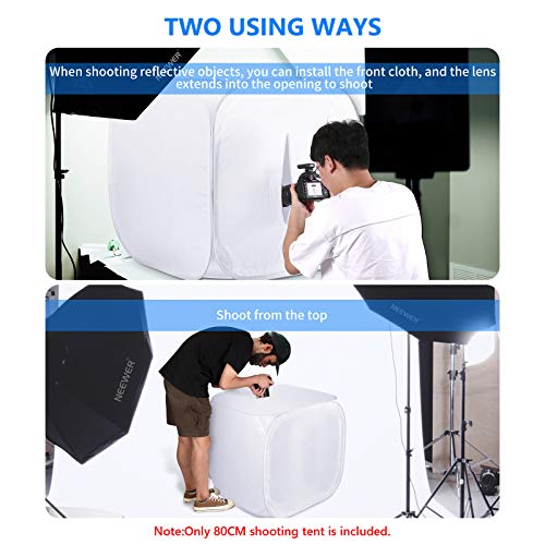 Neewer® 32x32 inch/80x80 cm Photo Studio Shooting Tent Light Cube Diffusion Soft Box Kit with 4 Colors Backdrops (Red Dark Blue Black White) for Photography - size: 32x32 inch