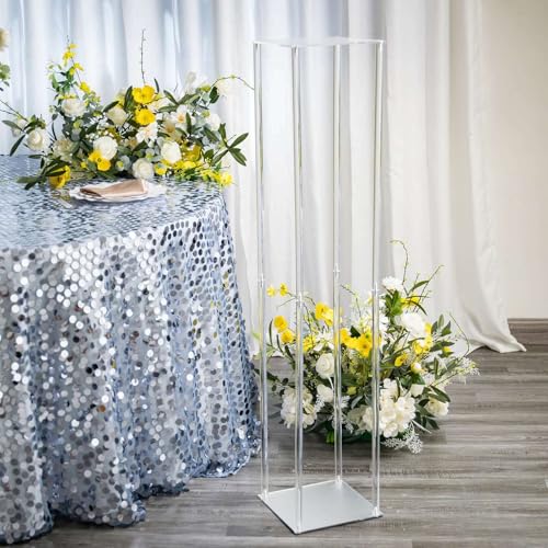 Efavormart 48" Clear Acrylic Flower Stand, Decorative Transparent Vase Table Centerpiece for Weddings, Tall Modern Floral Display Riser for Luxury Events and Venue Decoration - color: Clear, size: Clear48''