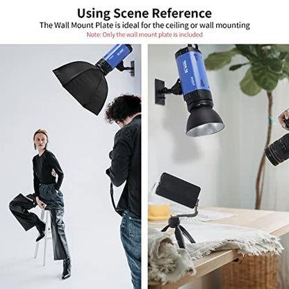 Selens 4.6 inch Wall Ceiling Mount, Baby Pin Wall Plate with 5/8" Stud Adapter for Photo Studio Speedlite Light Stand Bracket Accessories - size: 4.6 inch
