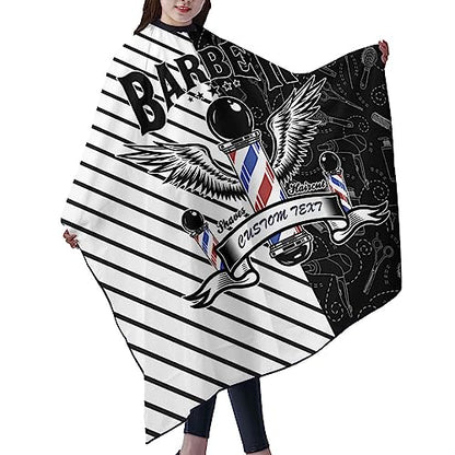 Custom Barber Cape, Personalized Haircut Salon Cape for Men - color: Barber-salon 1