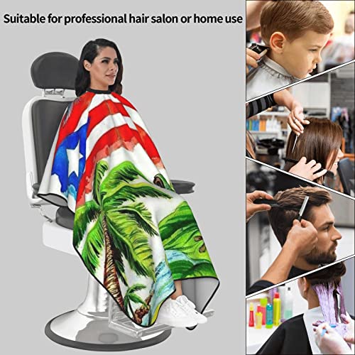 Puerto Rico Barber Cape With Adjustable Closure, Hairdressing Haircut Apron Barber Cover Gown For Hairdresser Styling Home - color: Boricua Puerto Rico Frog1