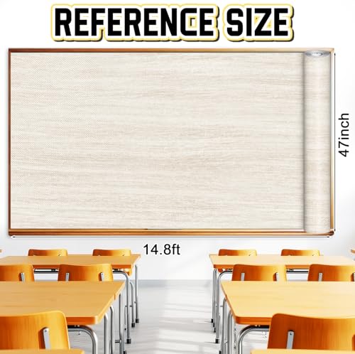 Inkspire Shiplap Bulletin Board Paper Roll,14.8FTx47IN Large Reusable Waterproof Erasable Classroom Wall Background Backdrop Paper,Fade-Resistant Fabric Wrapping School Decors Teacher Supplies - color: Shiplap