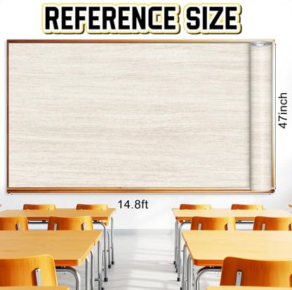 Inkspire Shiplap Bulletin Board Paper Roll,14.8FTx47IN Large Reusable Waterproof Erasable Classroom Wall Background Backdrop Paper,Fade-Resistant Fabric Wrapping School Decors Teacher Supplies - color: Shiplap