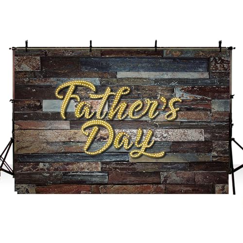 MEHOFOND 10x7ft Father's Day Backdrop Fathers Day Party Decoration Rustic Wood Happy Father's Day Photography Background Banner Studio Photo Props - size: 10x7ft