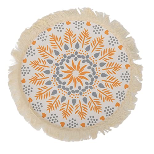 Boho Photography Prop Mat, Boho Decorative Mat with Exquisite Pattern and Tassel Design, Insulation Pad for Table Decoration, Photo Shoot Props for DIY Wax Melting and Styling