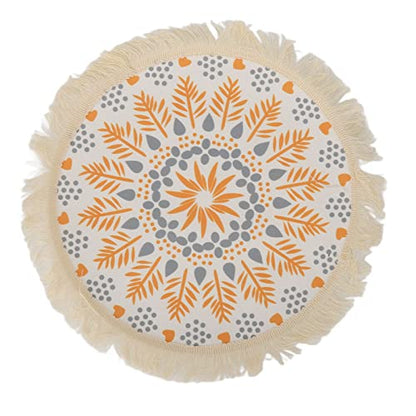 Boho Photography Prop Mat, Boho Decorative Mat with Exquisite Pattern and Tassel Design, Insulation Pad for Table Decoration, Wax Bowl Holder, Photo Shoot Backdrop for DIY Styling