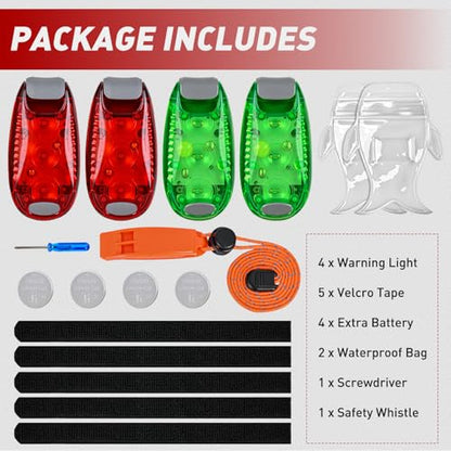 Nilight LED Safety Light 4PCS Red Green Marine Navigation Bike Tail Lights Three Modes Waterproof Reflective Gear Clip On Flash Strobe Indicator Lamp for Night Boating Fishing Cycling Jogging - color: 3LED Safety Light-Red Green