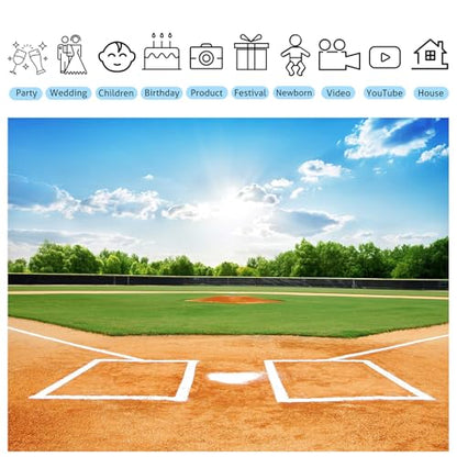 15x10ft Baseball Backdrop Baseball Field Stadium Photography Backgrounds for Sports Birthday Baby Shower Party Decor Baseball Theme Boys Students Adults Portrait Photo Booth Props - size: 15X10FT