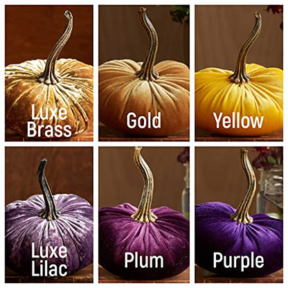 Create Your Own Set of 4 Small Velvet Pumpkins, Handmade Home Decor, Holiday Mantle, Fall Halloween Thanksgiving Centerpiece, Wedding (Create Set 4 Small) - color: Create Set 4 Small