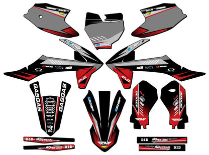 2021-2024 MC-E 3 Surge Black Senge Graphics Complete Kit Compatible with GASGAS - color: Black, size: Complete Kit