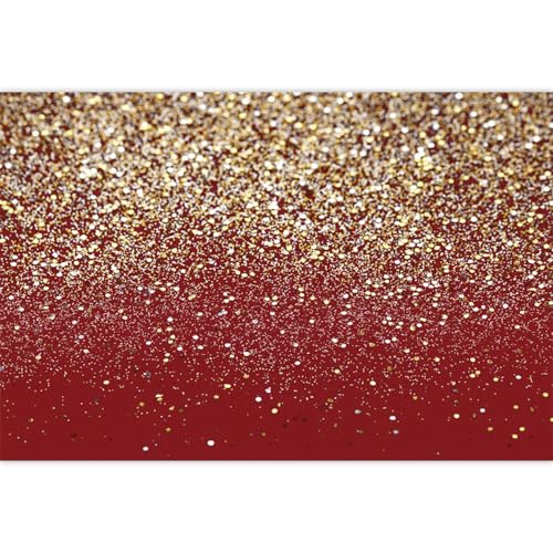 Red and Gold Backdrop Gold and Silver Glitter Backdrop for Wedding Party Birthday Party Graduation Party Happy New Year Banner Vinyl Studio Shooting Prop 5x3ft (150x90cm) - color: Red and Gold, size: 5x3ft (150x90cm)