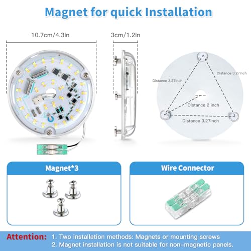 4 Inch LED Ceiling Fan Light Kit, 18W 2200LM 3000K 4500K 6000K Ceiling Fan Light Replacement, Round Ceiling Fan Light Kit Replacement, 120V, CRI90, Dimmable - color: 3CCT 3000/4500/6000K