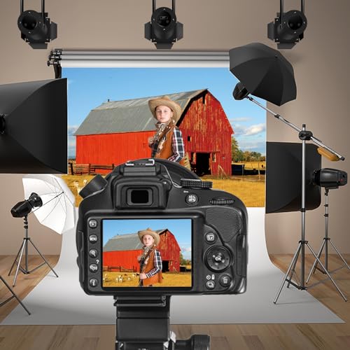 8x6.5ft Western Farm Backdrop Photography Farmland Barn Animal Yard Photography Background for Farm Birthday Decors Western Cowboy Theme Party Supplies Thanksgiving Day Decorations Studio - size: 8x6.5ft