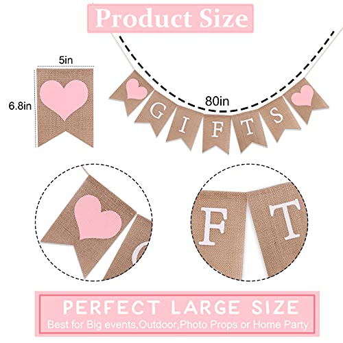 Gifts Banner for 1st Birthday - Gifts Burlap Bunting, Bridal Shower Decorations, Baby Shower Decor, Country Bridal Shower,Photo Prop
