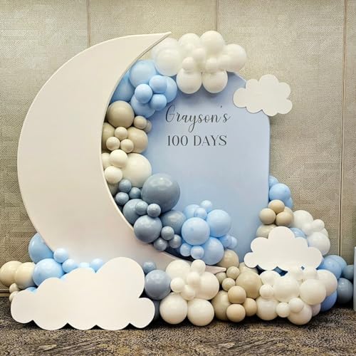 Double Stuffed Pastel Blue Balloons Different Size 115Pcs 5/10/12/18 Inch Macaron Light Blue Balloon Garland Arch kit for Birthday Gender Reveal Baby Shower Party - color: Pastel Blue