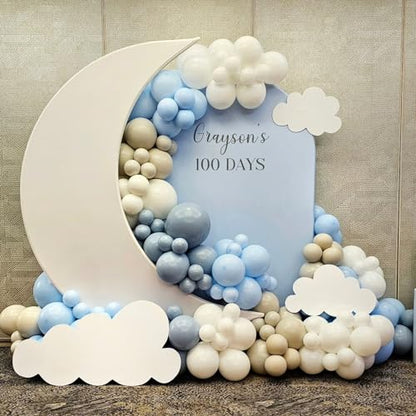 Double Stuffed Pastel Blue Balloons Different Size 115Pcs 5/10/12/18 Inch Macaron Light Blue Balloon Garland Arch kit for Birthday Gender Reveal Baby Shower Party - color: Pastel Blue