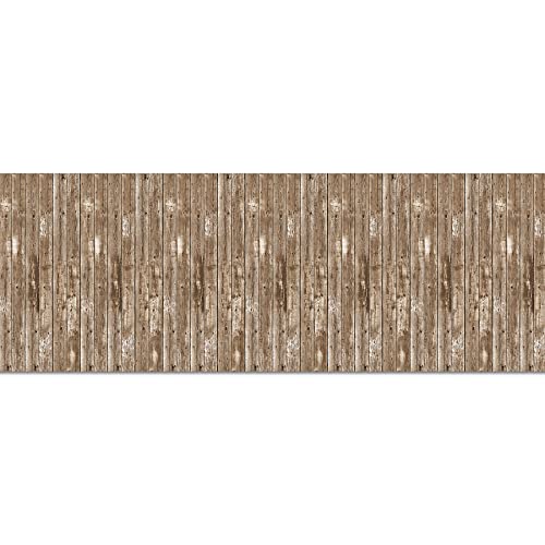 Beistle Western Barn Siding Wall Backdrop, 4’ x 30’ - Rustic Farm Backdrop, Photo Backdrop, Barnyard Background, Weathered Barn Decor, Easy to Adhere Wall Covering, Photography Background - style: Barn Siding