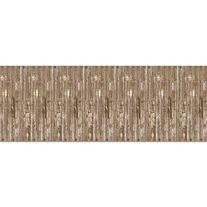 Beistle Western Barn Siding Wall Backdrop, 4’ x 30’ - Rustic Farm Backdrop, Photo Backdrop, Barnyard Background, Weathered Barn Decor, Easy to Adhere Wall Covering, Photography Background - style: Barn Siding