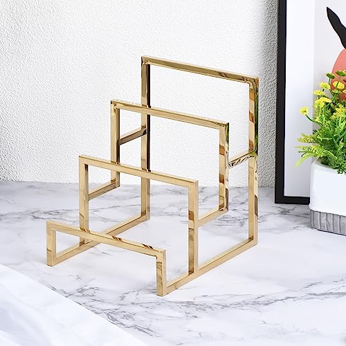 uxcell Clutch Purse Display Stand 3 Layer Wallet Display Rack Metal Clutch Holder Riser for Home Retail Store Supplies - Gold (Pack of 2) - color: Gold, size: 3 Layer (Pack of 2)