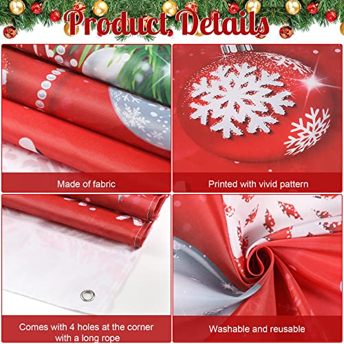 Irenare Christmas Door Cover Snowflake Merry Christmas Background Banner Xmas Fabric Door Banner Photography Hanging Cover Photo Booth Props Decorations for House Doors Decor, 70.9 x 35.4 Inch - style: Snowflake